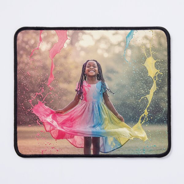 Item preview, Black Girl Dancing in a Rainbow-Colored Rainfall designed and sold by Afrobood.