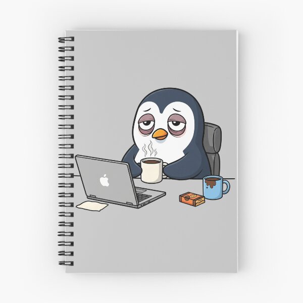 Item preview, Exhausted Coffee Penguin – Burned Out but Still Coding designed and sold by ELzor Arts.