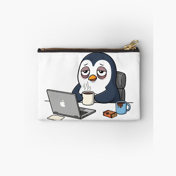 Item preview, Exhausted Coffee Penguin – Burned Out but Still Coding designed and sold by ELzor Arts.