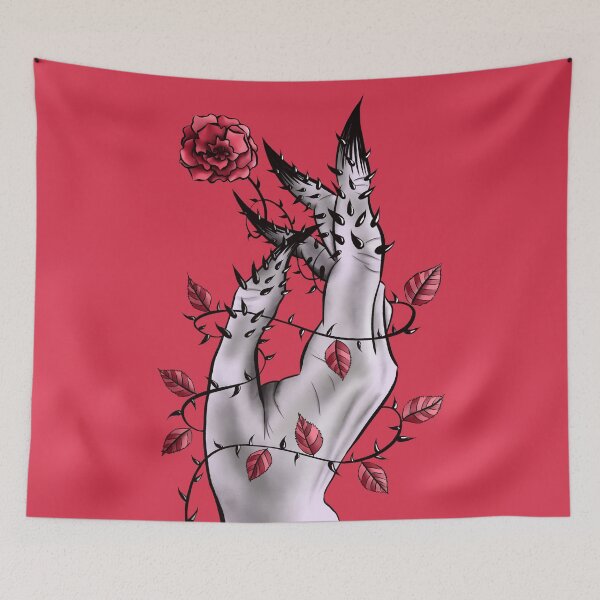 Item preview, Creepy Hand With Rose And Thorns - Gothic Flower Horror Art designed and sold by Boriana Giormova.