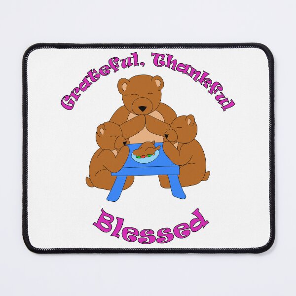 Item preview, "Grateful, Thankful, Blessed" – Thanksgiving Bear Family Design designed and sold by DLawsonDesigns.