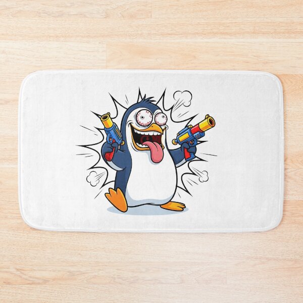 Item preview, Hysterical Penguin with a Toy Gun – Chill, It’s a Joke! designed and sold by ELzor Arts.