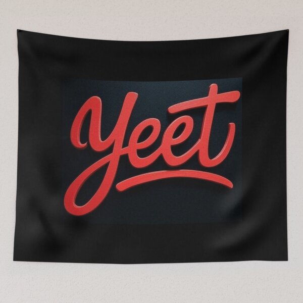Item preview, Vibrant Red Graffiti "Yeet" on Black Background designed and sold by DesignsMjB.