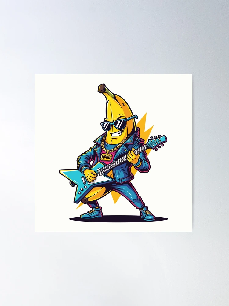 Rockstar Banana – Funny Fruit Cartoon Guitar