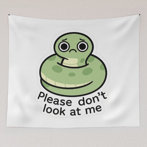 Item preview, Shy Snake – Please Don’t Look at Me Funny Sticker designed and sold by champkppwc.