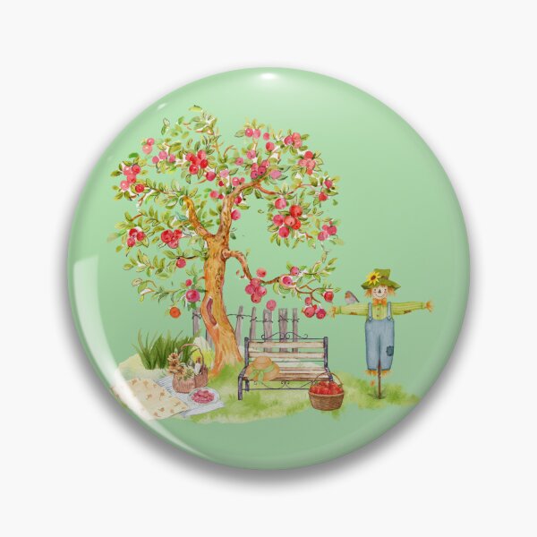 Item preview, Apple harvest in the garden with picnic designed and sold by MarthasHus.