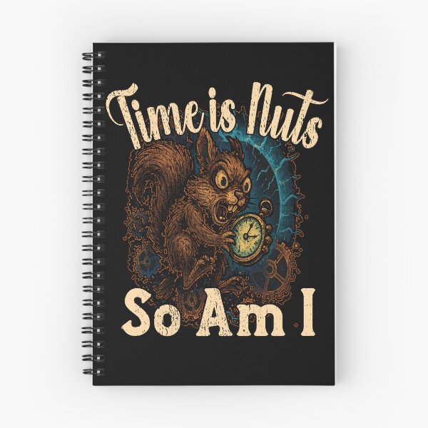 Item preview, TIME IS NUTS AND SO AM I funny time traveling squirrel spooked about the time travel sci fi squirrel designed and sold by Jt41.