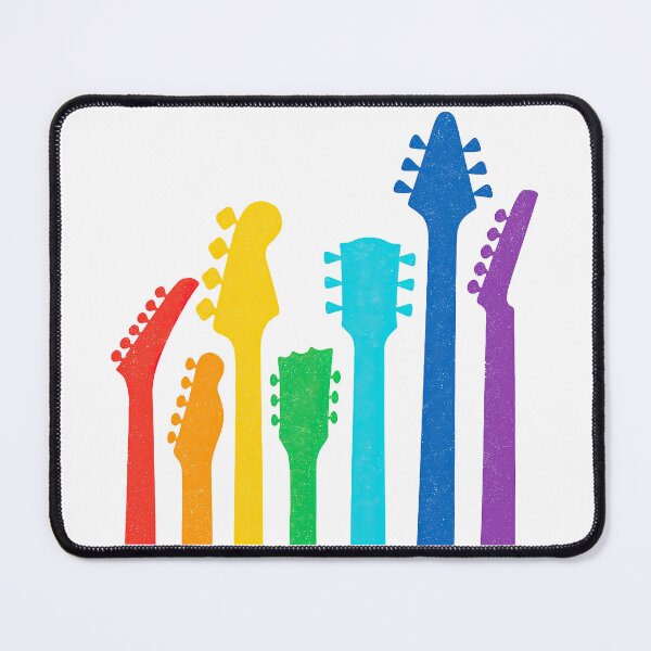 Item preview, Rainbow Guitar Heads Silhouette – Colorful Music Lineup Design designed and sold by ArtfulWeave.
