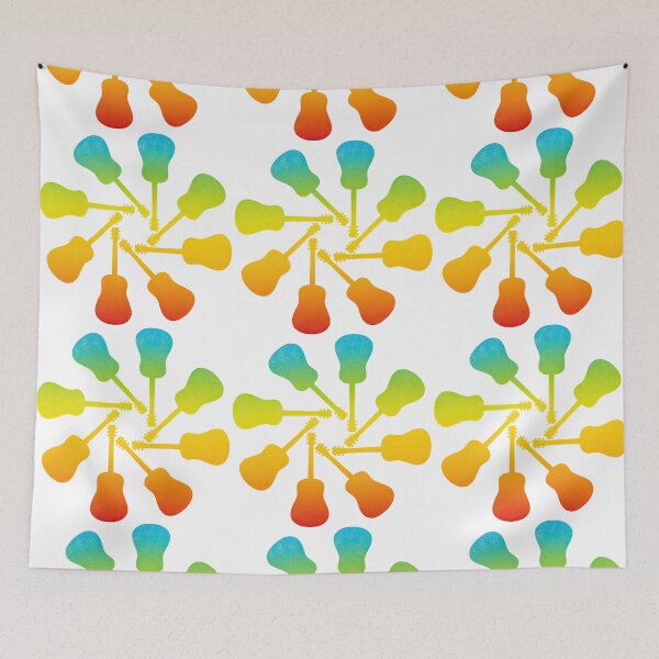 Item preview, Rainbow Acoustic Guitars Circle – Vibrant Music Lover Design designed and sold by ArtfulWeave.