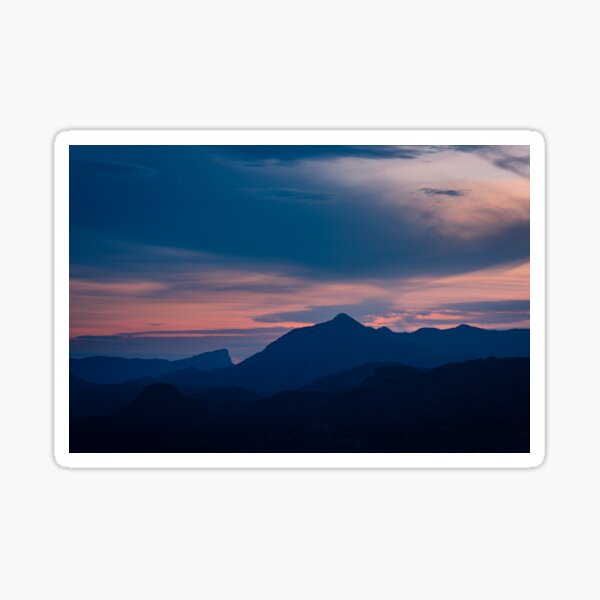 Item preview, Distant peaks, pink sky designed and sold by Ralph Goldsmith.