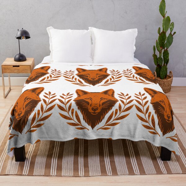 Item preview, Rustic Fox Face with Laurel – Woodland Animal Emblem Design designed and sold by ArtfulWeave.