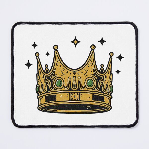Item preview, Royal Gold Crown with Emerald Jewels – Majestic Vintage Illustration designed and sold by ArtfulWeave.