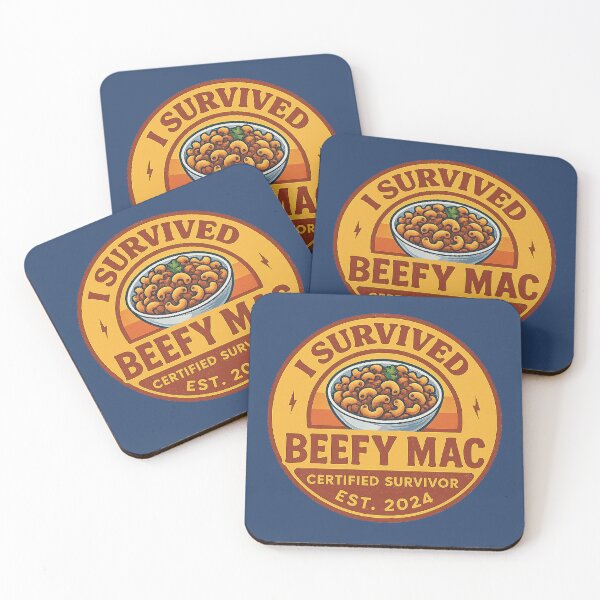 Item preview, I Survived Beefy Mac – Certified Survivor Funny Food Sticker designed and sold by YuliaHulia.
