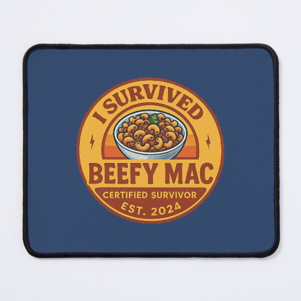 Item preview, I Survived Beefy Mac – Certified Survivor Funny Food Sticker designed and sold by YuliaHulia.