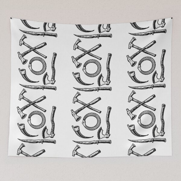 Item preview, Viking Axe and Weapons Collection – Norse Mythology Illustration designed and sold by ArtfulWeave.
