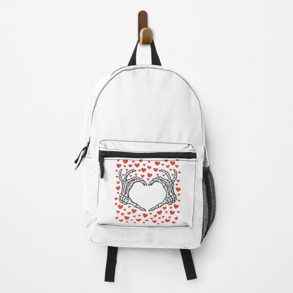 Item preview, Skeleton Hands Making a Heart – Gothic Love Illustration with Red Hearts designed and sold by ArtfulWeave.
