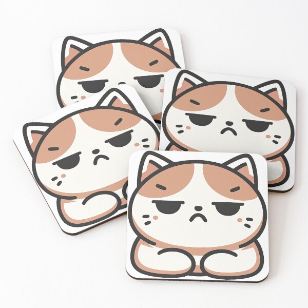 Item preview, Grumpy Cartoon Cat – Moody Kawaii Style Angry Kitty designed and sold by ArtfulWeave.