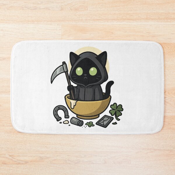 Item preview, Grim Reaper Cat – Cute but Cursed Familiar designed and sold by OtakuQuotes.