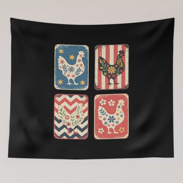 Item preview, Patriotic Floral Chicken USA Flag 4th of July Chicken Lover designed and sold by BakeryDozen.