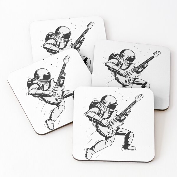 Item preview, Rockstar Astronaut Playing Electric Guitar – Cosmic Musician Illustration designed and sold by ArtfulWeave.