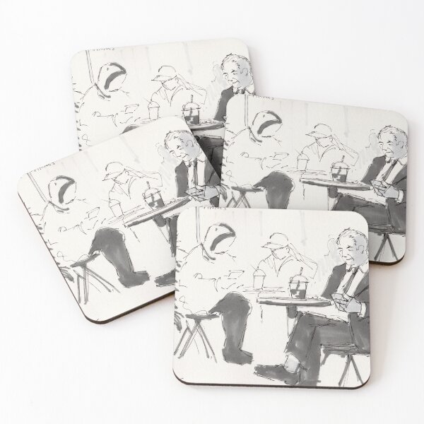Item preview, People at a cafe using cell phones drawing designed and sold by MikeJory.