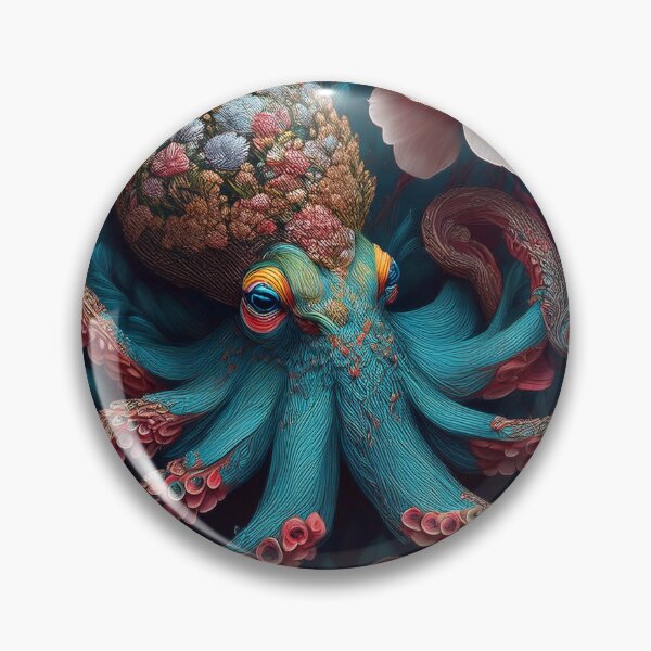 Item preview, Beautiful Octopus Floral Artwork designed and sold by FlosArtPrintShop.
