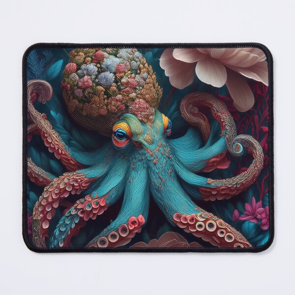 Item preview, Beautiful Octopus Floral Artwork designed and sold by FlosArtPrintShop.