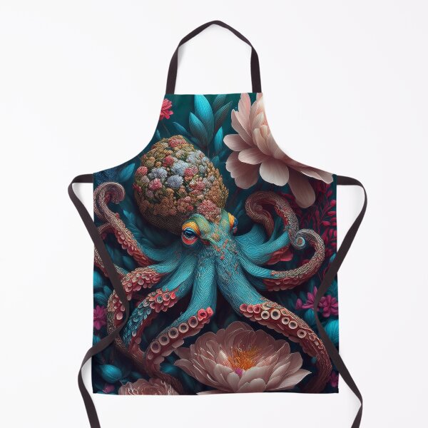 Item preview, Beautiful Octopus Floral Artwork designed and sold by FlosArtPrintShop.