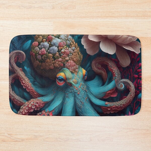 Item preview, Beautiful Octopus Floral Artwork designed and sold by FlosArtPrintShop.