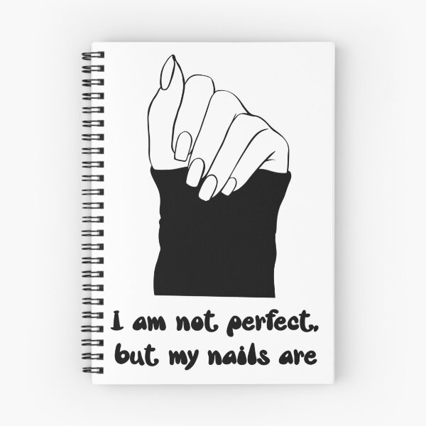 Item preview, I’m Not Perfect, But My Nails Are – Black and White Minimalist Nail Art designed and sold by EmeraldeaArt.