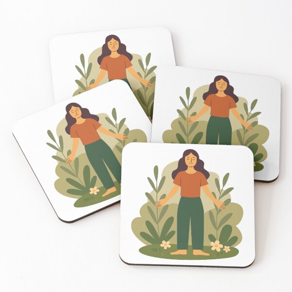 Item preview, Girl Relaxing barefoot on grass and lush green background designed and sold by CHERRY--SHOP.