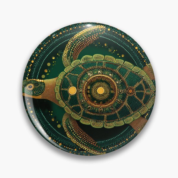 Item preview, Aboriginal Inspired Dot Art - Green Turtle designed and sold by GrinGalore.