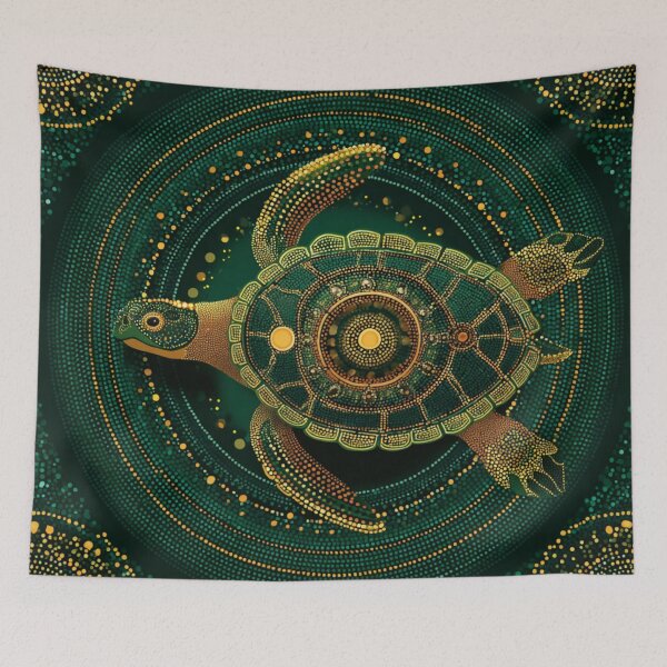 Item preview, Aboriginal Inspired Dot Art - Green Turtle designed and sold by GrinGalore.