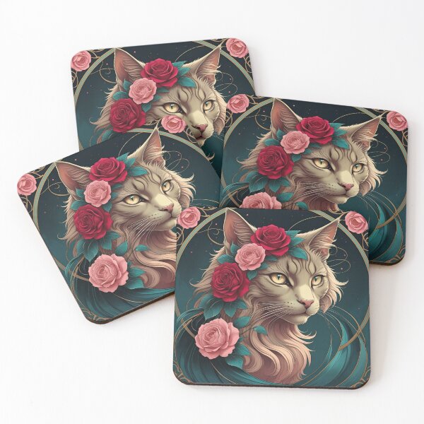 Item preview, Flower-Crowned Feline designed and sold by Edenglow Prints & Peculiars.