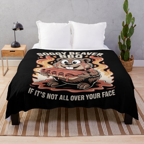Item preview, Soggy Beaver BBQ If It's Not All Over Your Face - This gift is perfect for BBQ lovers, grill masters, and anyone who enjoys messy, mouthwatering fun with a side of humor. designed and sold by ZyziowskyArt.