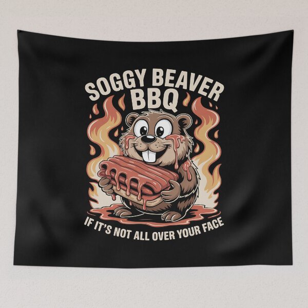 Item preview, Soggy Beaver BBQ If It's Not All Over Your Face - This gift is perfect for BBQ lovers, grill masters, and anyone who enjoys messy, mouthwatering fun with a side of humor. designed and sold by ZyziowskyArt.