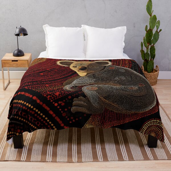 Item preview, Aboriginal Inspired Dot Art - Adorable Sunset Koala On Tree designed and sold by GrinGalore.