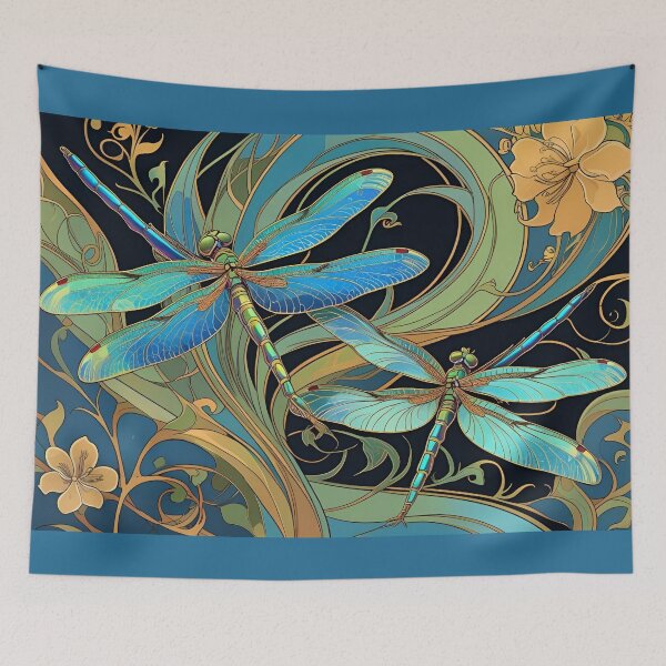 Item preview, Art Nouveau Dragonflies designed and sold by Edenglow Prints & Peculiars.