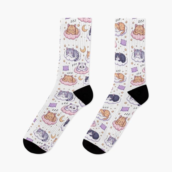 Item preview, Sleepy Cats and Clouds Seamless Pattern – Kawaii Pastel Cat Dream Design for Fabric, Pajamas, and Kids Products designed and sold by HAFIZ-DP.