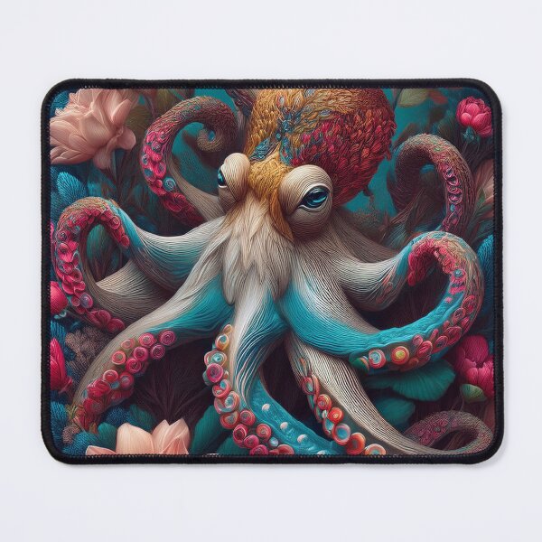 Item preview, Beautiful Octopus Floral Artwork designed and sold by FlosArtPrintShop.