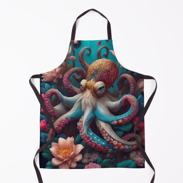 Item preview, Beautiful Octopus Floral Artwork designed and sold by FlosArtPrintShop.