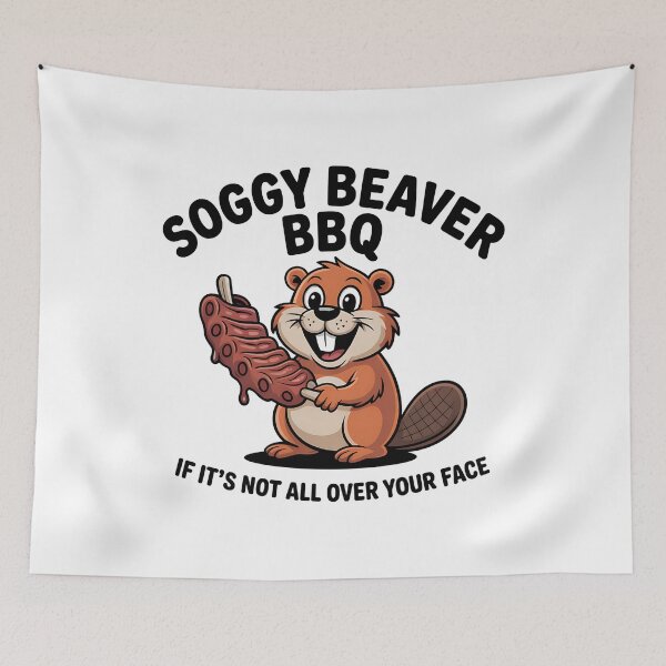 Item preview, Soggy Beaver BBQ If It's Not All Over Your Face - This gift is perfect for BBQ lovers, grill masters, and anyone who enjoys messy, mouthwatering fun with a side of humor. designed and sold by ZyziowskyArt.