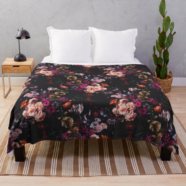 Item preview, Dark Moody Elegant Pink Floral Pattern designed and sold by tanjica.