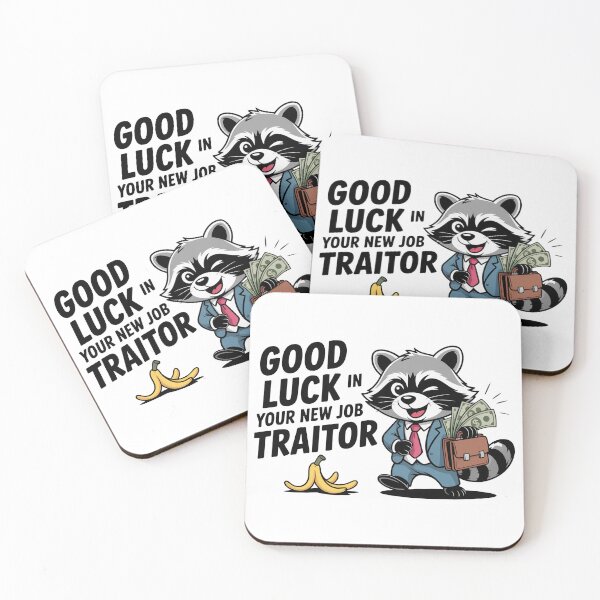 Item preview, Winking Raccoon Funny Farewell – Job Traitor designed and sold by MonkiFlipp.
