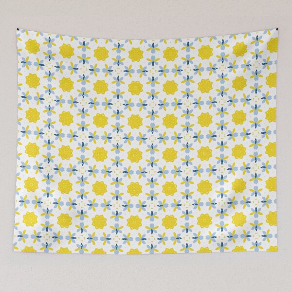 Item preview, Cheerful Blue and Yellow Floral Seamless Pattern designed and sold by Merbuda.