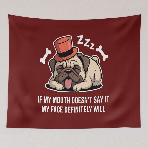 Item preview, Funny Pug Quote Humor Gift Dog Lover Saying Sleepy Pug Funny Face Tee for Dog Lovers designed and sold by kynzify.
