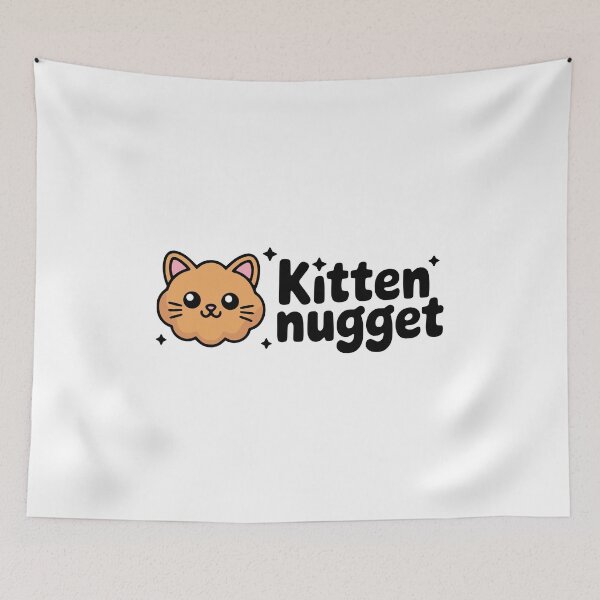 Artikelvorschau, Kätzchen Nugget! Niedliches Chicken Nugget Katzen Wortspiel entworfen und verkauft von PMCreative.