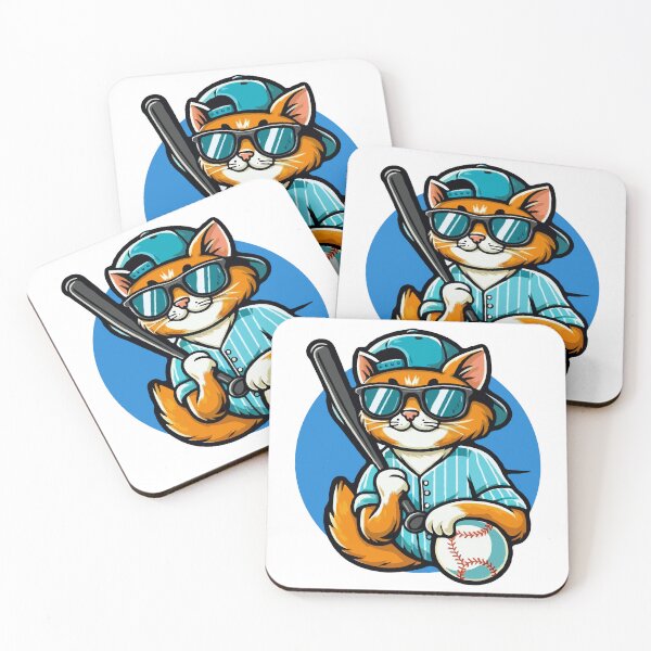 Item preview, Cool Cat Playing Baseball designed and sold by McThingummy.