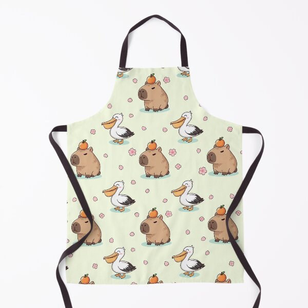 Item preview, Kawaii Capybara & Pelican Seamless Pattern with Sakura Blossoms | Cute Pastel Japanese Style Design designed and sold by Nuist25.