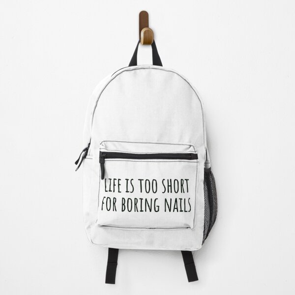 Item preview, Life Is Too Short for Boring Nails – Sleek Black Text Statement designed and sold by EmeraldeaArt.